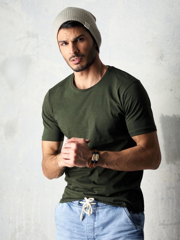 Wholesale Khaki men's t-shirt basic