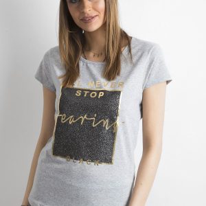 Wholesale T-shirt with print grey