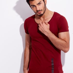 Wholesale Burgundy t-shirt for men with print