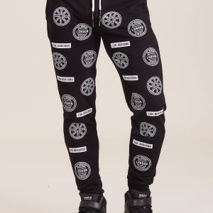 Wholesale Black Printed Men's Sweatpants