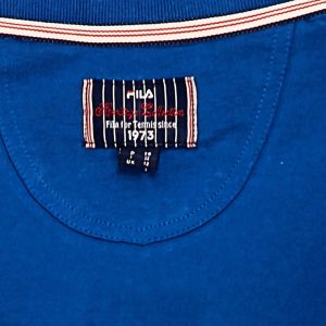 Wholesale FILA Blue and White Striped Polo Shirt