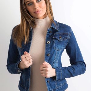 Wholesale Short Women's Denim Jacket Blue