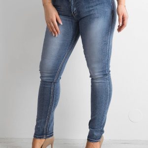 Wholesale Plus Size Blue Skinny Denim Pants