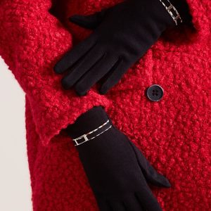 Wholesale Black Classical Gloves With Buckle