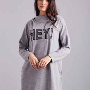 Wholesale Grey hooded dress