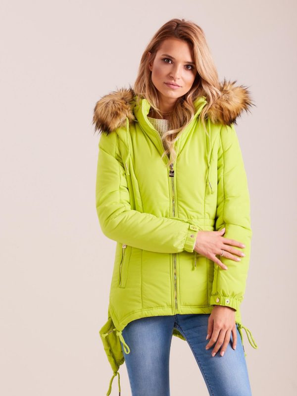 Wholesale Fluo green women's jacket for winter