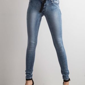 Wholesale Blue skinny jeans in fine pattern