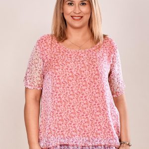 Wholesale Dark pink mist blouse in small meadow PLUS SIZE