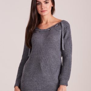 Wholesale Grey sweater with lacing