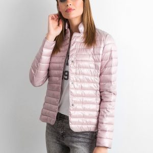 Wholesale Pink Pearl Snap Quilted Jacket