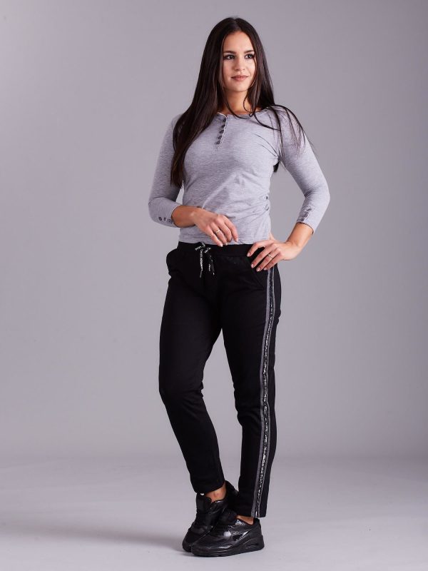 Wholesale Black trousers with stripes