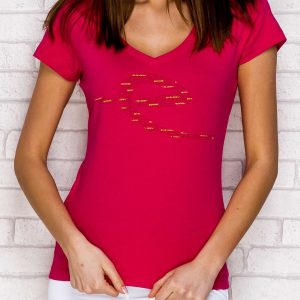 Wholesale Fuchsia T-shirt with print