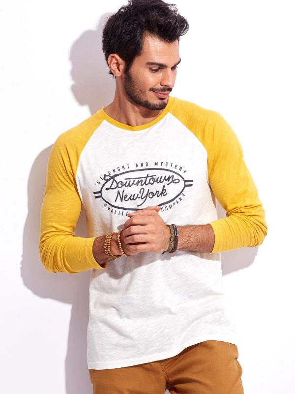 Wholesale Yellow blouse for a man with print