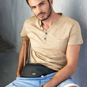 Wholesale Beige T-shirt for men with buttons