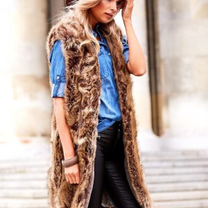 Wholesale Brown Faux Fur Vest