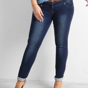 Wholesale Navy blue denim pants PLUS SIZE