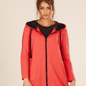 Wholesale Coral Asymmetrical Hoodie