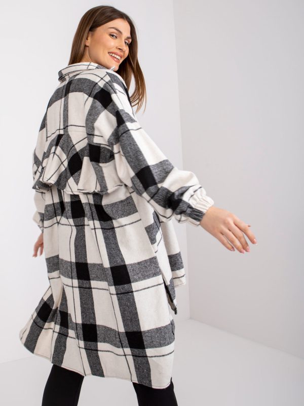 Wholesale Black and White Checked Wool Shirt Amerie