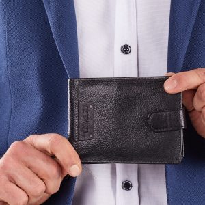 Wholesale Black Leather Men Flip Wallet