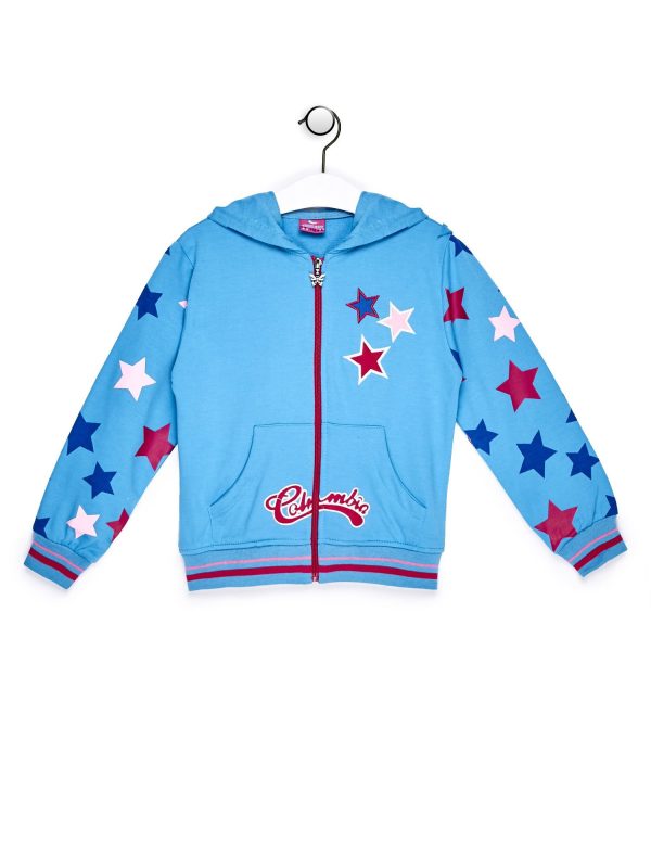 Wholesale Blue hoodie for girl with stars