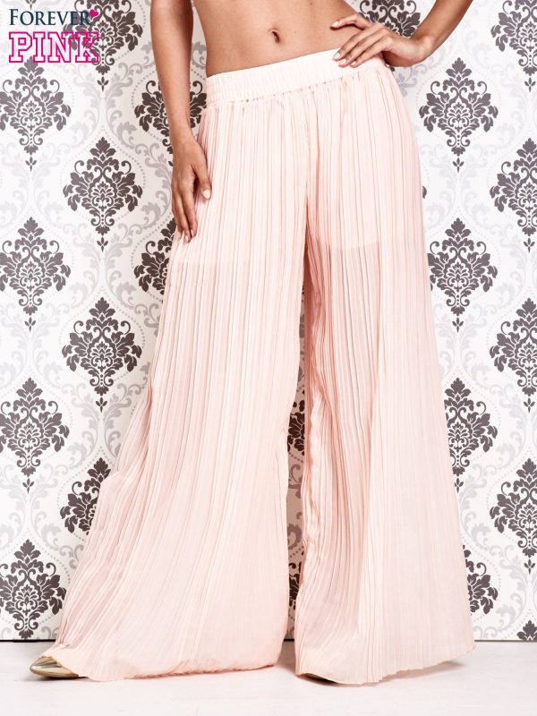 Wholesale Pink pleated palazzo pants