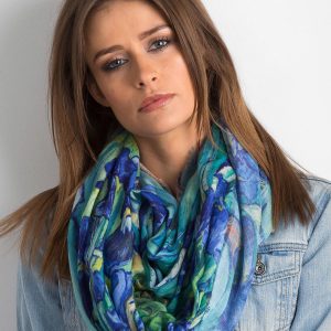 Wholesale Blue and green wrap with floral print