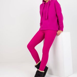 Wholesale Fuchsia smooth sweatsuit set with leggings