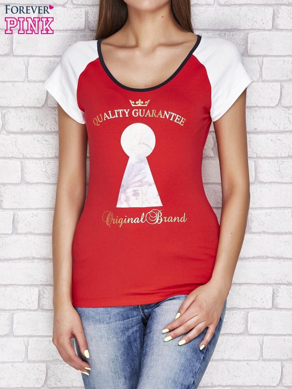 Wholesale T-shirt with print and cutout on the back coral