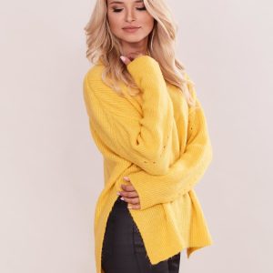 Wholesale Yellow asymmetrical sweater