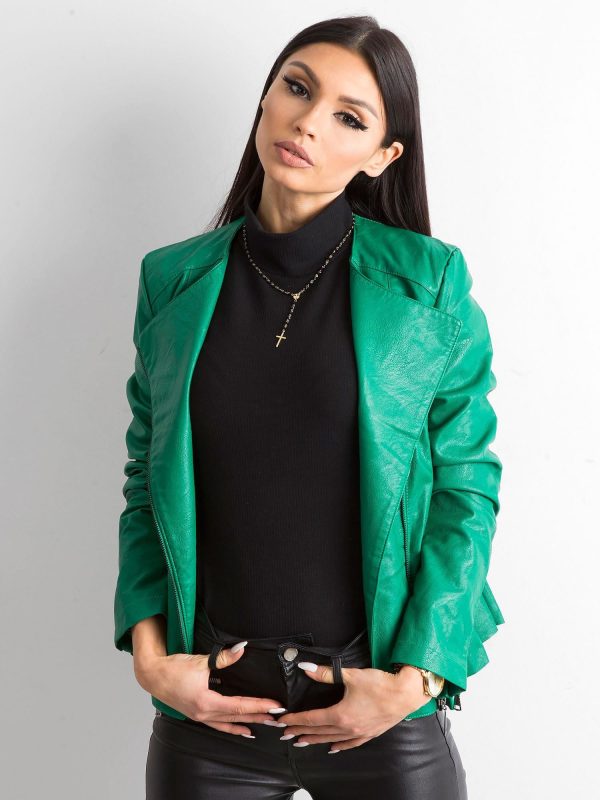 Wholesale Green eco-leather jacket