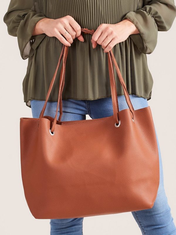 Wholesale Brown soft shopper bag