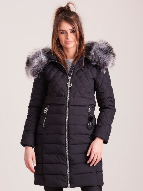 Wholesale Black Quilted Winter Jacket