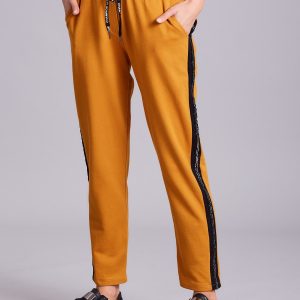 Wholesale Mustard trousers with stripes