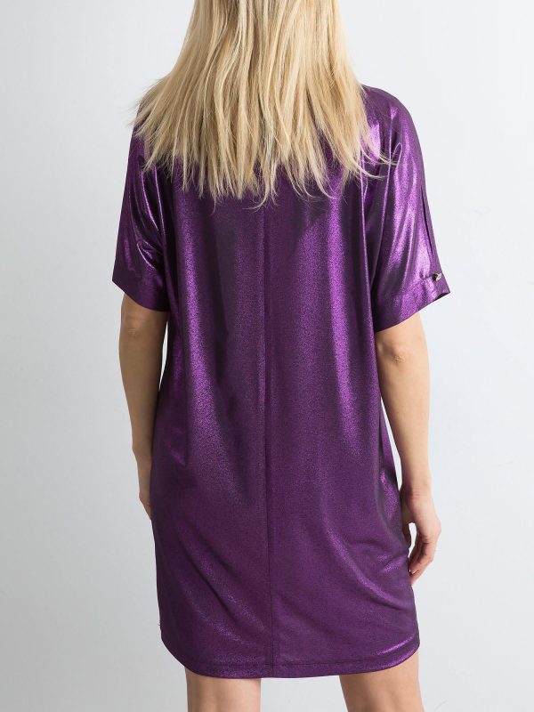 Wholesale Purple shiny oversize dress