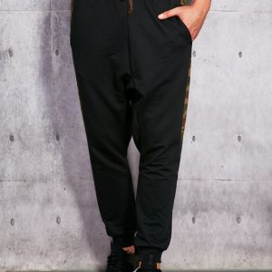 Wholesale Sweatpants with camo insert black