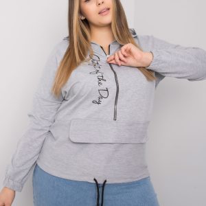 Wholesale Kaylee Grey Melange Plus Size Sweatshirt