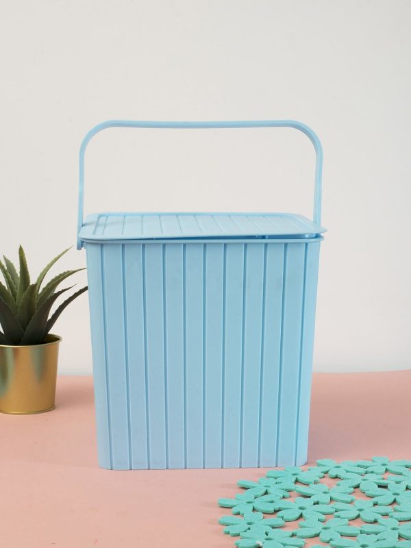 Wholesale Pastel light blue basket with handle and lid