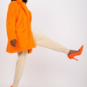 Wholesale Orange fur coat with lining