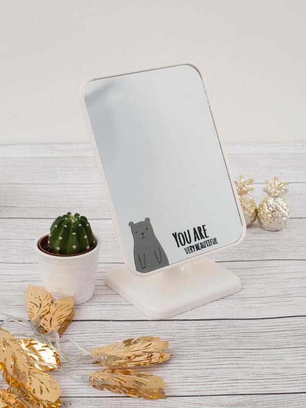 Wholesale Ecru Folding Cosmetic Mirror