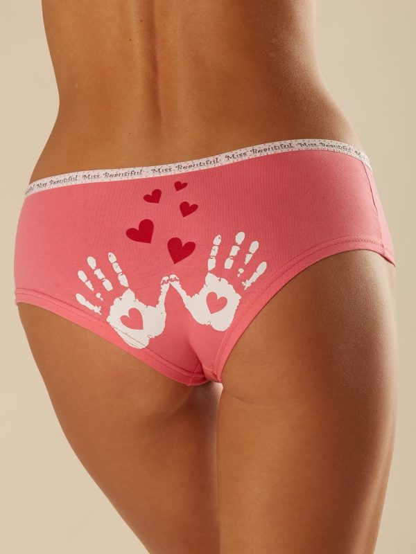 Wholesale Pink panties with print on the back