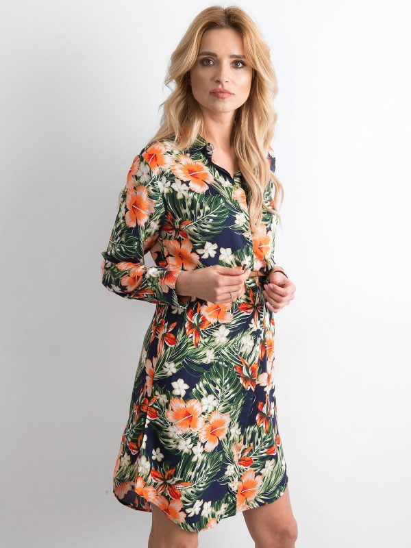 Wholesale Navy blue floral dress