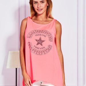 Wholesale Fluo pink jewellery motif top