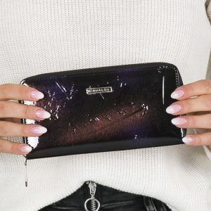 Wholesale Black & Purple Leather Wallet