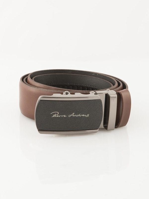 Wholesale Brown Mens Belt With Decorative Buckle