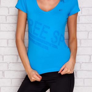 Wholesale Dark turquoise t-shirt with letter print