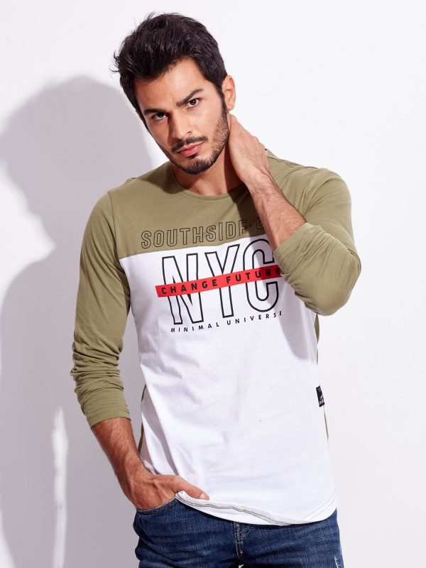 Wholesale Khaki longsleeve male with inscription