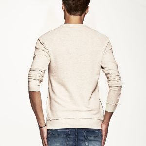 Wholesale Light beige men's sweatshirt with zippers