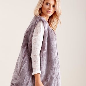 Wholesale Gray Faux Fur Vest