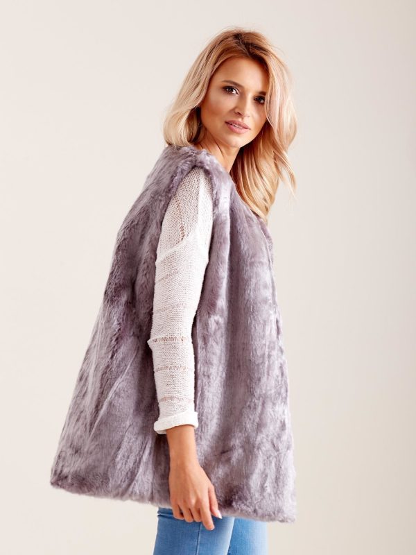 Wholesale Gray Faux Fur Vest