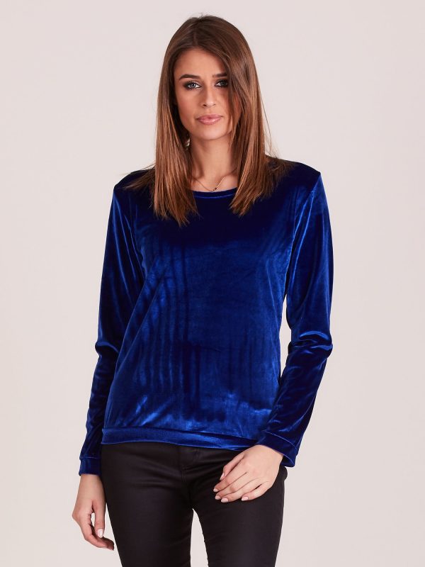 Wholesale Velvet sweatshirt for women blue